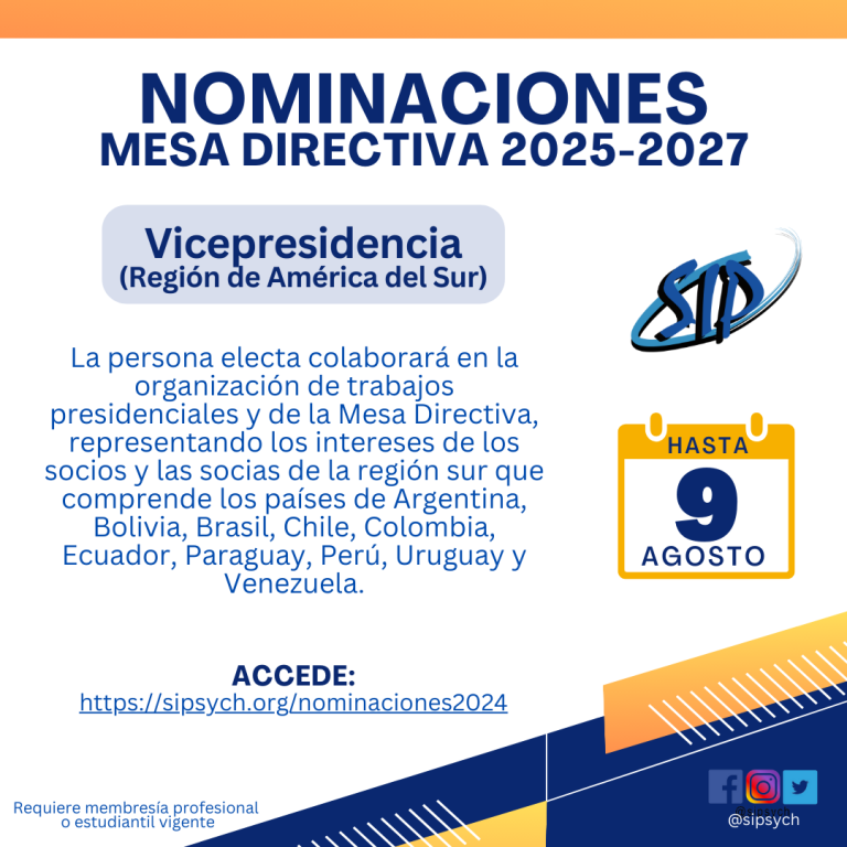 Información sobre el puesto de Vicepresidente de America del Sur SIP